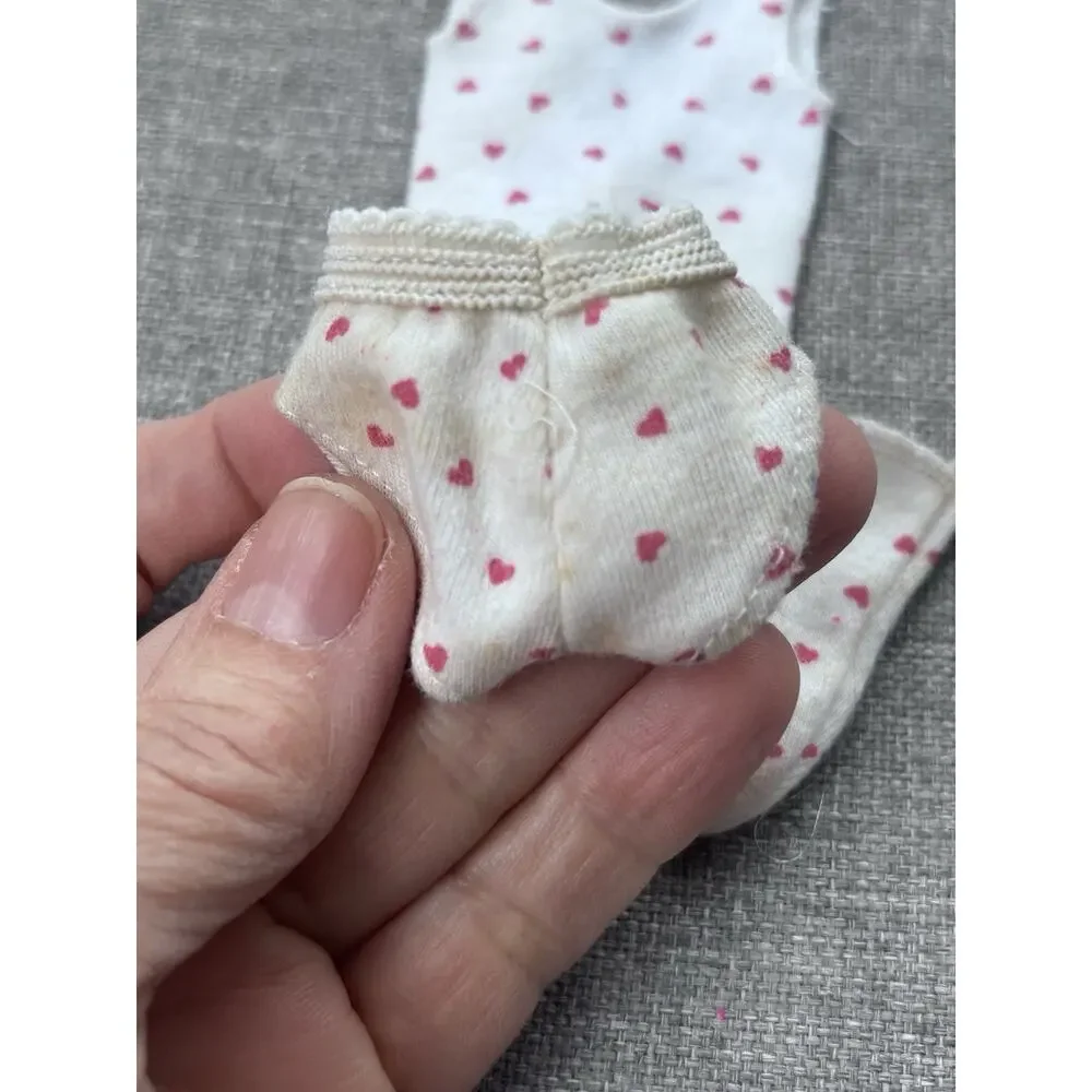 Barbie Doll dream wear valentines edition Pink Hearts Top Panties 1 Sock 80s 90s